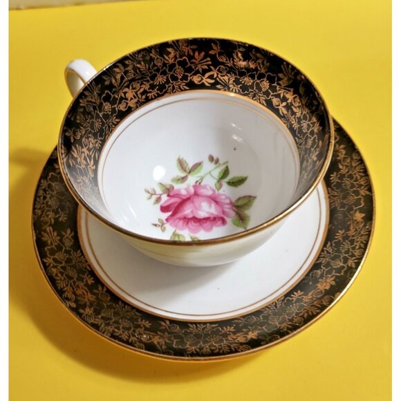 Staffordshire House Fine Bone China Hand Painted Tea Cup and Saucer - Picture 1 of 10